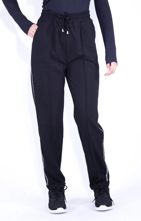 PANTALONE CON STRASS LATERALI