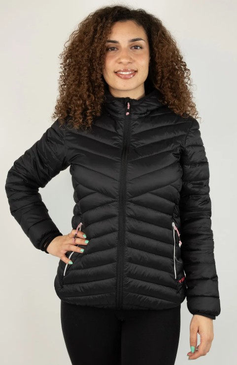GIACCA CON CAPPUCCIO OVATTA IN FIBRE ULTRALEGGERE