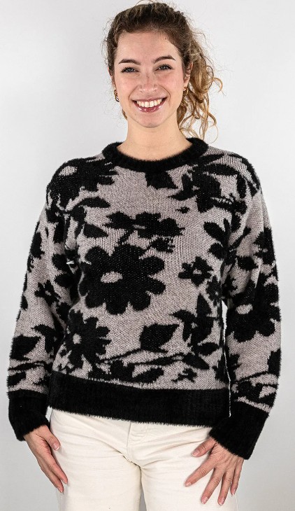 MAGLIONE CON FANTASIA FLOREALE