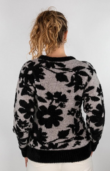 MAGLIONE CON FANTASIA FLOREALE - immagine 3